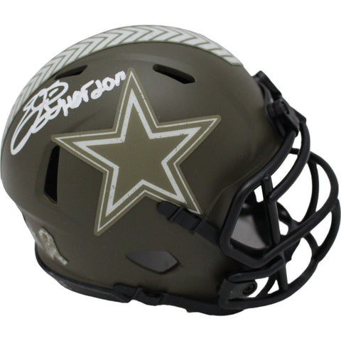 Emmitt Smith Autographed Dallas Cowboys 22 Salute Mini Helmet HOF Beckett 46757