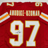 Autographed/Signed Felix Anudike-Uzomah Kansas City Red Football Jersey JSA COA