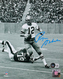 Roger Staubach Autographed Cowboys 8x10 B&W Scrambling FP Photo-Beckett W Holo