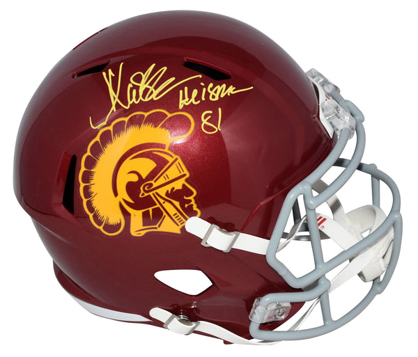 MARCUS ALLEN SIGNED USC TROJANS FULL SIZE SPEED HELMET BECKETT W/ HEISMAN 81