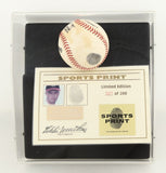 Eddie Mathews Signed LE NL Baseball Display with Thumbprint (Beckett) Braves 3B