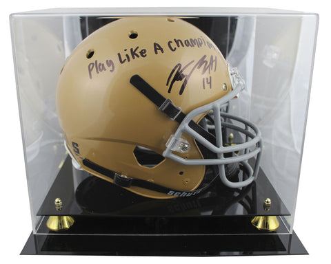 Notre Dame Kyle Hamilton "PLAC" Signed Schutt Full Size Rep Helmet W/ Case BAS W