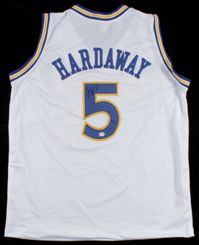 Tim Hardaway Sr. Signed Golden State Warriors Jersey (PSA COA) Rookie Jersey #5