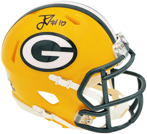 JORDAN LOVE AUTOGRAPHED PACKERS YELLOW SPEED MINI HELMET BECKETT WITNESS 230230