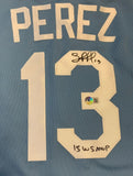 Salvador Perez Autographed Kansas City Royals 2015 World Series Jersey Beckett