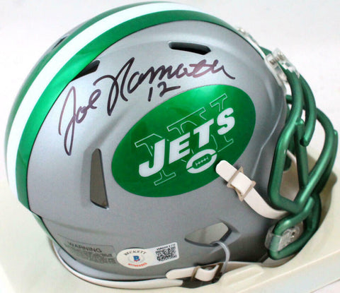 Joe Namath Autographed New York Jets Blaze Speed Mini Helmet-Beckett W Hologram