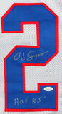 OJ Simpson Autographed White Pro Style Jersey w/ HOF- JSA W *Silver