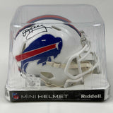 Autographed/Signed Jim Kelly Buffalo Bills Mini Football Helmet Beckett BAS COA