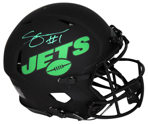 AHMAD SAUCE GARDNER SIGNED NEW YORK JETS ECLIPSE AUTHENTIC SPEED HELMET BECKETT