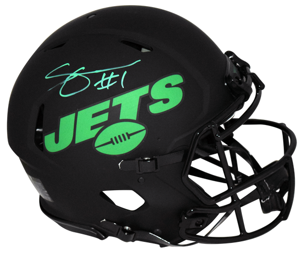 AHMAD SAUCE GARDNER SIGNED NEW YORK JETS ECLIPSE AUTHENTIC SPEED HELMET BECKETT