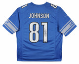 Lions Calvin Johnson Authentic Signed Blue Nike Limited Jersey BAS Witnessed