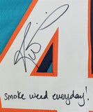 Ricky Williams Signed Miami Dolphins Teal Jersey Ins "Smoke Weed Everyday" (PSA)