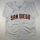 Autographed/Signed Trevor Hoffman San Diego Pinstripe Jersey Beckett BAS COA