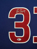 FRAMED CHICAGO CUBS GREG MADDUX AUTOGRAPHED SIGNED JERSEY BECKETT COA