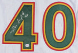 Shawn Kemp Signed Supersonics Basketball Jersey (PSA/DNA COA) Seattle #1 Pk 1989