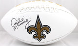 Archie Manning Autographed New Orleans Saints Logo Football-Fanatics *Black