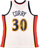 WARRIORS STEPHEN CURRY AUTOGRAPHED M&N 2009-10 ROOKIE YEAR JERSEY L JSA 235499