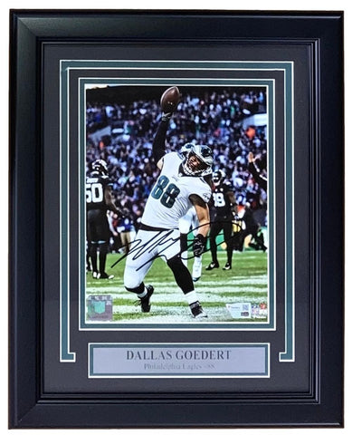 Dallas Goedert Signed Framed 8x10 Philadelphia Eagles Spike Photo Fanatics