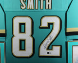 JIMMY SMITH (Jaguars teal SKYLINE) Signed Autographed Framed Jersey Beckett