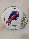 JAMES COOK SIGNED BUFFALO BILLS F/S SPEED REPLICA HELMET - GRAY FACEMASK BECKETT