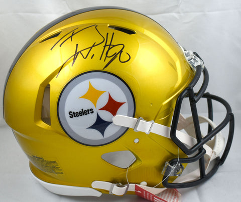 TJ Watt Autographed Steelers Flash F/S Speed Authentic Helmet - Beckett W Holo