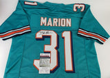 Brock Marion Signed Miami Dolphins Teal Road Jersey (JSA COA) 3xPro Bowl Safety