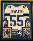 FRAMED SEATTLE SEAHAWKS BRIAN BOSWORTH AUTOGRAPHED SIGNED JERSEY JSA COA