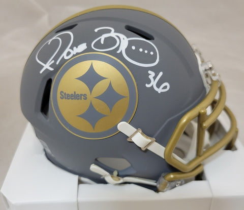 JEROME BETTIS SIGNED PITTSBURGH STEELERS SLATE SPEED MINI HELMET BECKETT QR