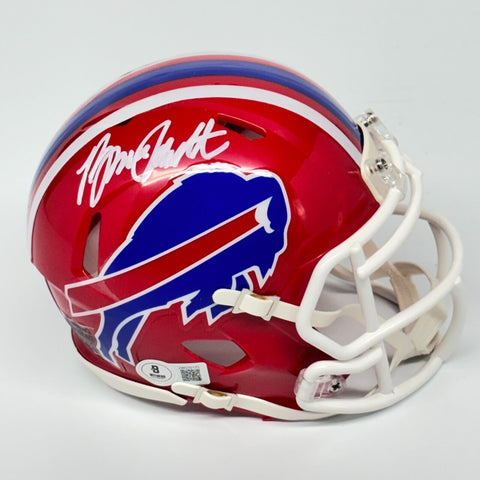 BRUCE SMITH SIGNED AUTOGRAPHED BUFFALO BILLS RED MINI HELMET BECKETT