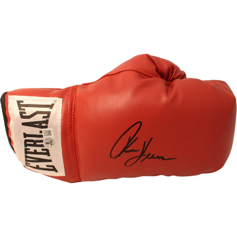 Tommy Hearns Autographed/Signed Red Right Boxing Glove Beckett 44782