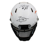 Charles and Thomas Signed Longhorns Speed Auth White Gloss/Orange Decal Helmet