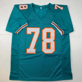 Autographed/Signed Richmond Webb Miami Teal Football Jersey JSA COA