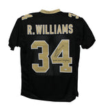 Ricky Williams Autographed/Signed Pro Style Black XL Jersey SWED BAS 31172