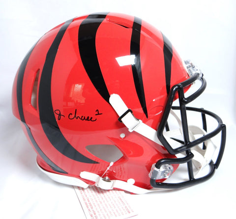 Ja'Marr Chase Autographed Bengals F/S Speed Authentic Helmet -Beckett W Hologram