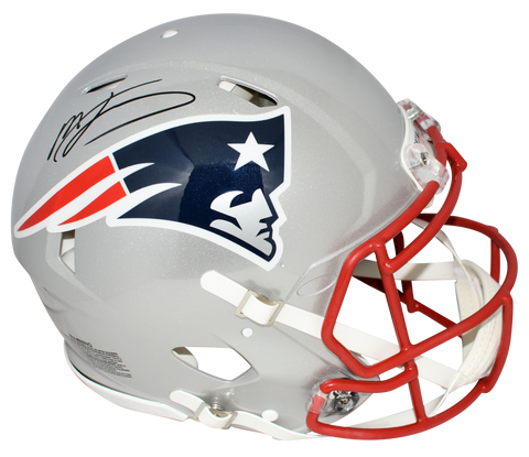 MAC JONES AUTOGRAPHED NEW ENGLAND PATRIOTS AUTHENTIC SPEED HELMET BECKETT