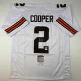 Autographed/Signed Amari Cooper Cleveland White Football Jersey JSA COA