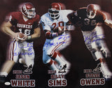 Oklahoma Sooners Heisman Signed 16x20 Photo Owens Sims White JSA 36424