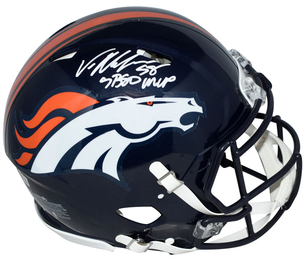 VON MILLER AUTOGRAPHED DENVER BRONCOS AUTHENTIC SPEED HELMET W/ SB 50 MVP