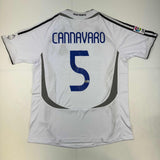 Autographed/Signed Fabio Cannavaro Real Madrid White Soccer Jersey Beckett COA