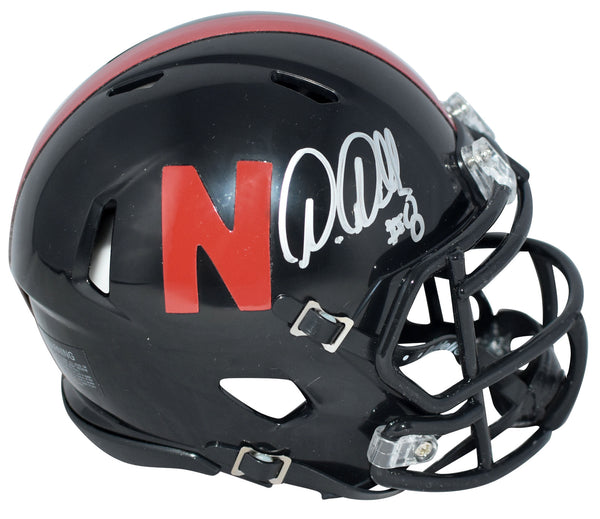 AMEER ABDULLAH SIGNED NEBRASKA CORNHUSKERS BLACK SPEED MINI HELMET COA