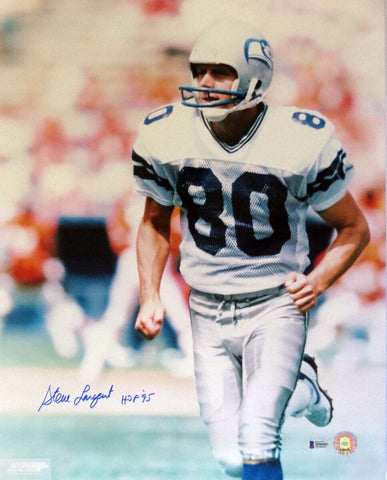 Steve Largent Signed Seattle Seahawks 16x20 Photo W/HOF 95 Beckett Witnessed