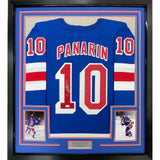 Framed Autographed/Signed Artemi Panarin 33x42 New York Blue Jersey JSA COA