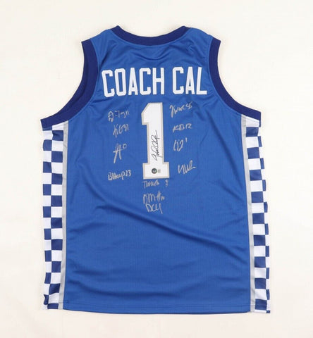 2021 Kentucky Wildcats Team Signed John Caliparii Blue Jersey (Beckett) 12 Sigs