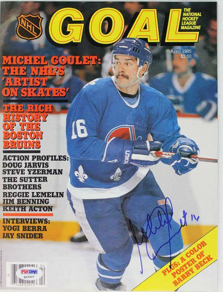 Nordiques Michel Goulet Authentic Signed 1985 Goal Magazine PSA/DNA #Q12227