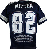 Jason Witten Autographed Blue STAT Pro Style Jersey - Beckett W Hologram *Black