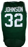 Magic Johnson Autographed Green Jersey #2-Beckett W Hologram *Black