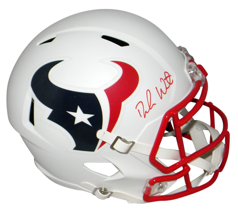 DESHAUN WATSON SIGNED HOUSTON TEXANS FLAT WHITE FULL SIZE SPEED HELMET BECKETT