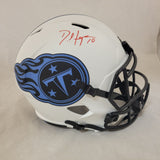 DEANDRE HOPKINS SIGNED TITANS F/S LUNAR ECLIPSE SPEED REP HELMET BECKETT QR