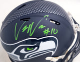 UCHENNA NWOSU AUTOGRAPHED SIGNED SEAHAWKS BLUE SPEED MINI HELMET MCS HOLO 211036