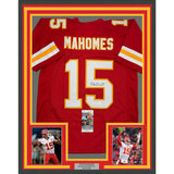 Framed Autographed/Signed Patrick Mahomes 35x39 Kansas City Red Jersey JSA COA